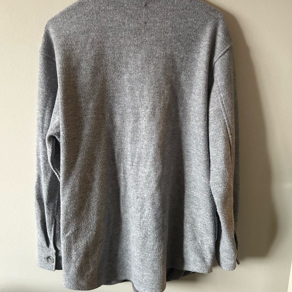 Dynamite Light Gray Button-Front Utility Shacket - Picture 6 of 7